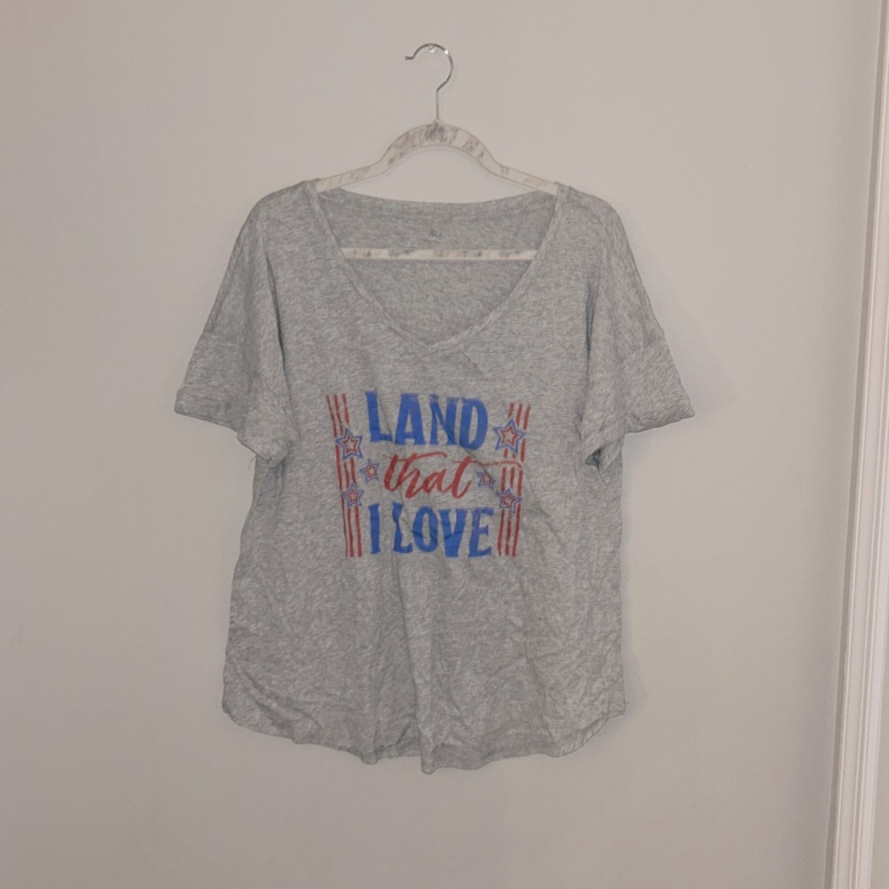 Grey, V-Neck T-Shirt